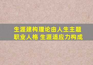 生涯建构理论由人生主题 职业人格 生涯适应力构成